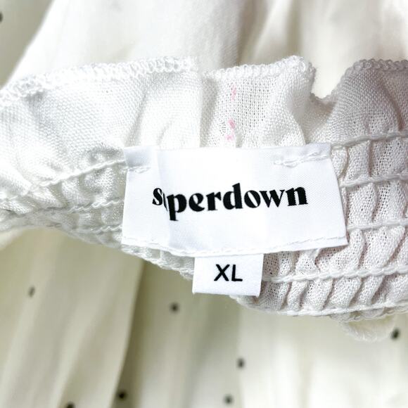 Superdown Emilia Mini Dress White Polka Dot Halter Backless Sz XL Women's‎ - Picture 10 of 14